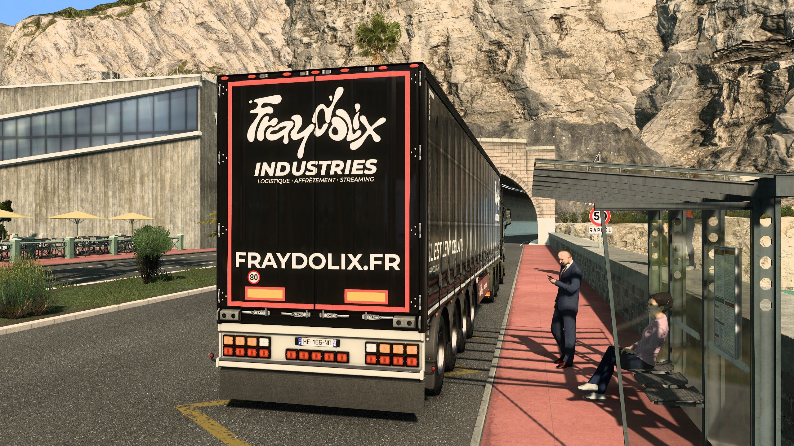 Rear view of the 136 Box Standard Trailer with the Fraydolix Industries corporate livery