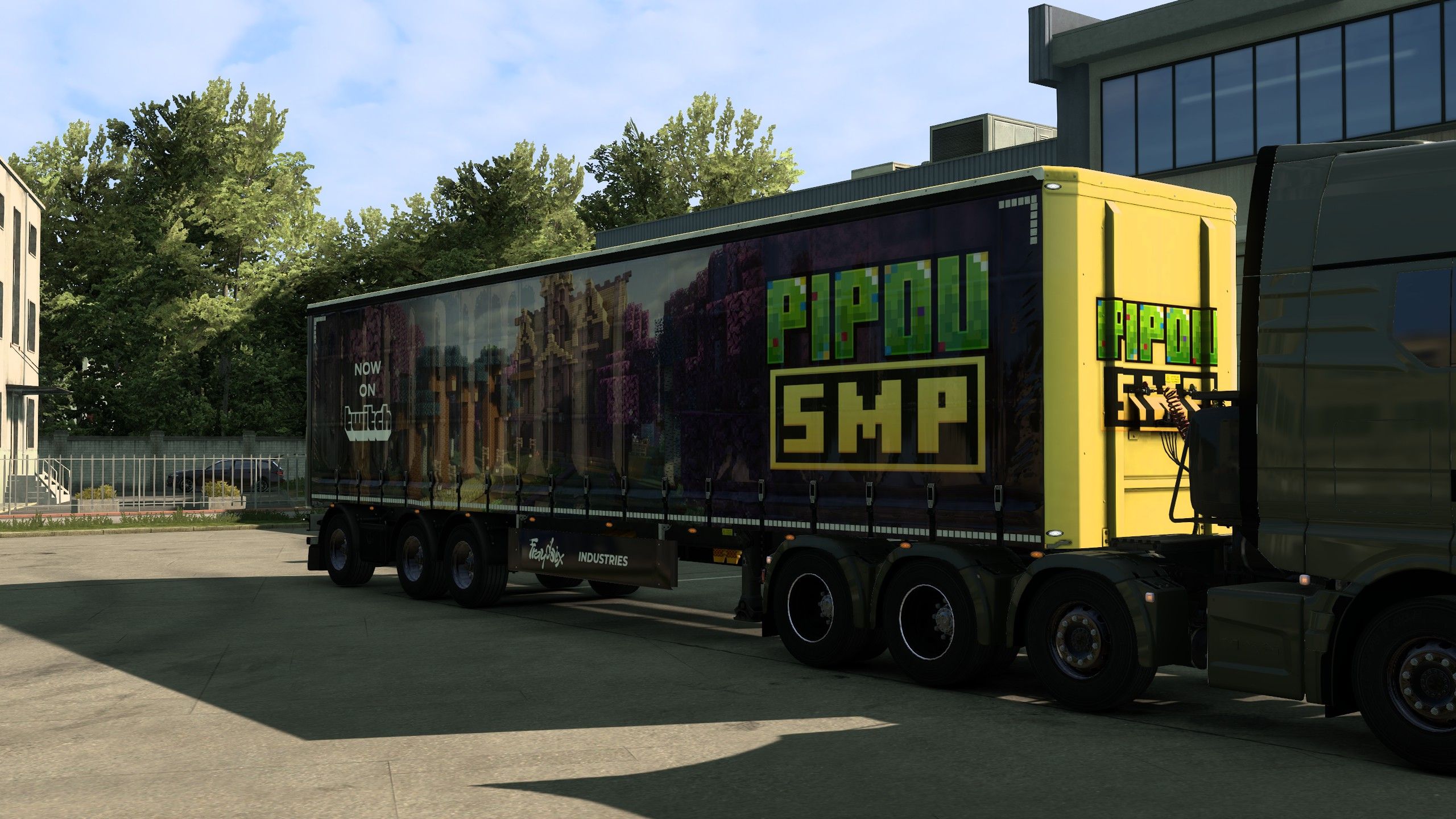 Side view of the SCS Box Trailer with the Pipou SMP livery