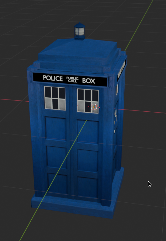 The converted TARDIS model, in-game