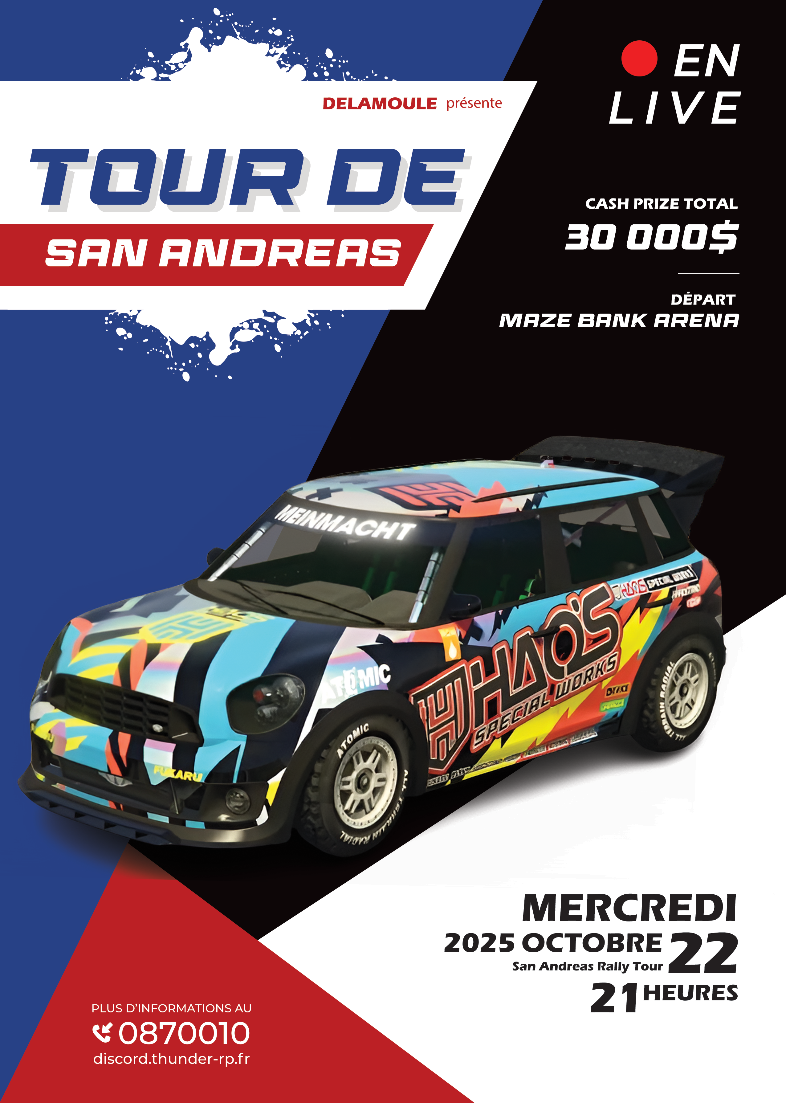 Poster for the San Andreas Rally Tour