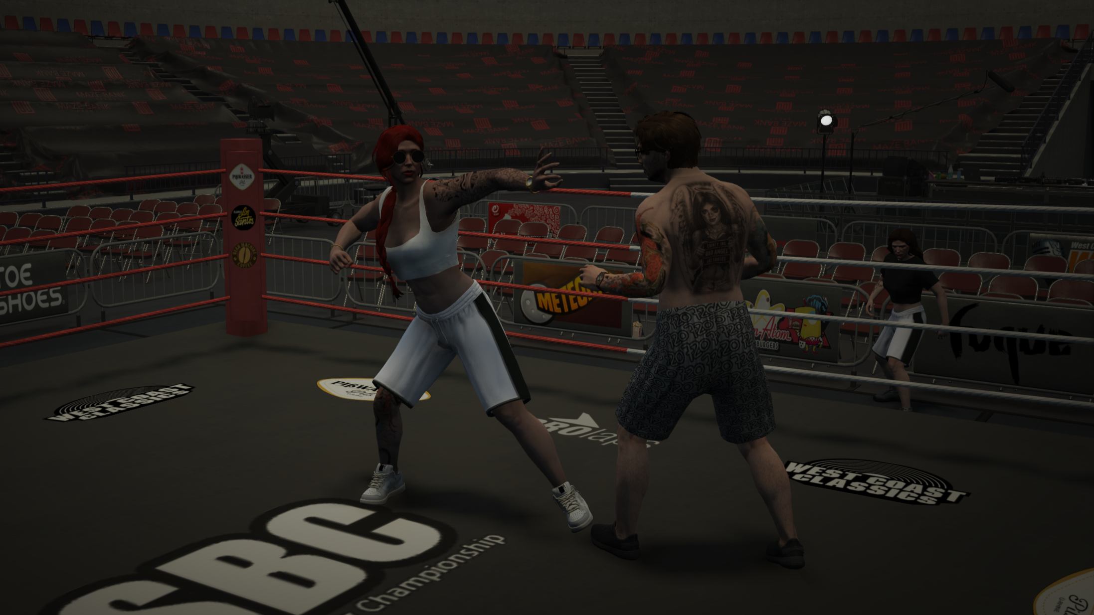 Boxing match on the Maze Bank Arena ring